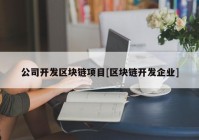 公司开发区块链项目[区块链开发企业]